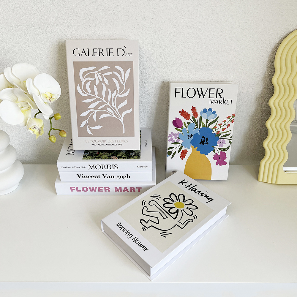 Home Decor Magazine - Simulação livro arte flor inglês decorativo