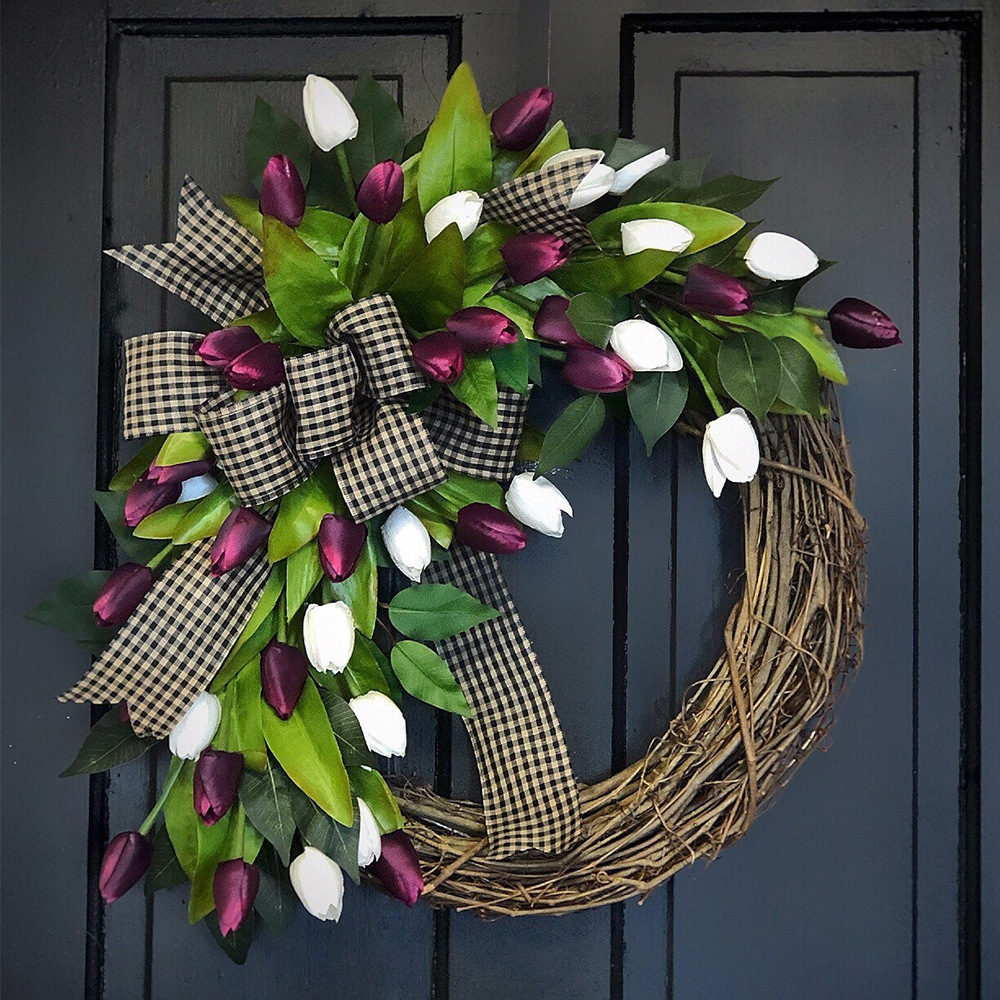 Home Decor Tulip - Guirlanda de Tulipas de Primavera, Decoração