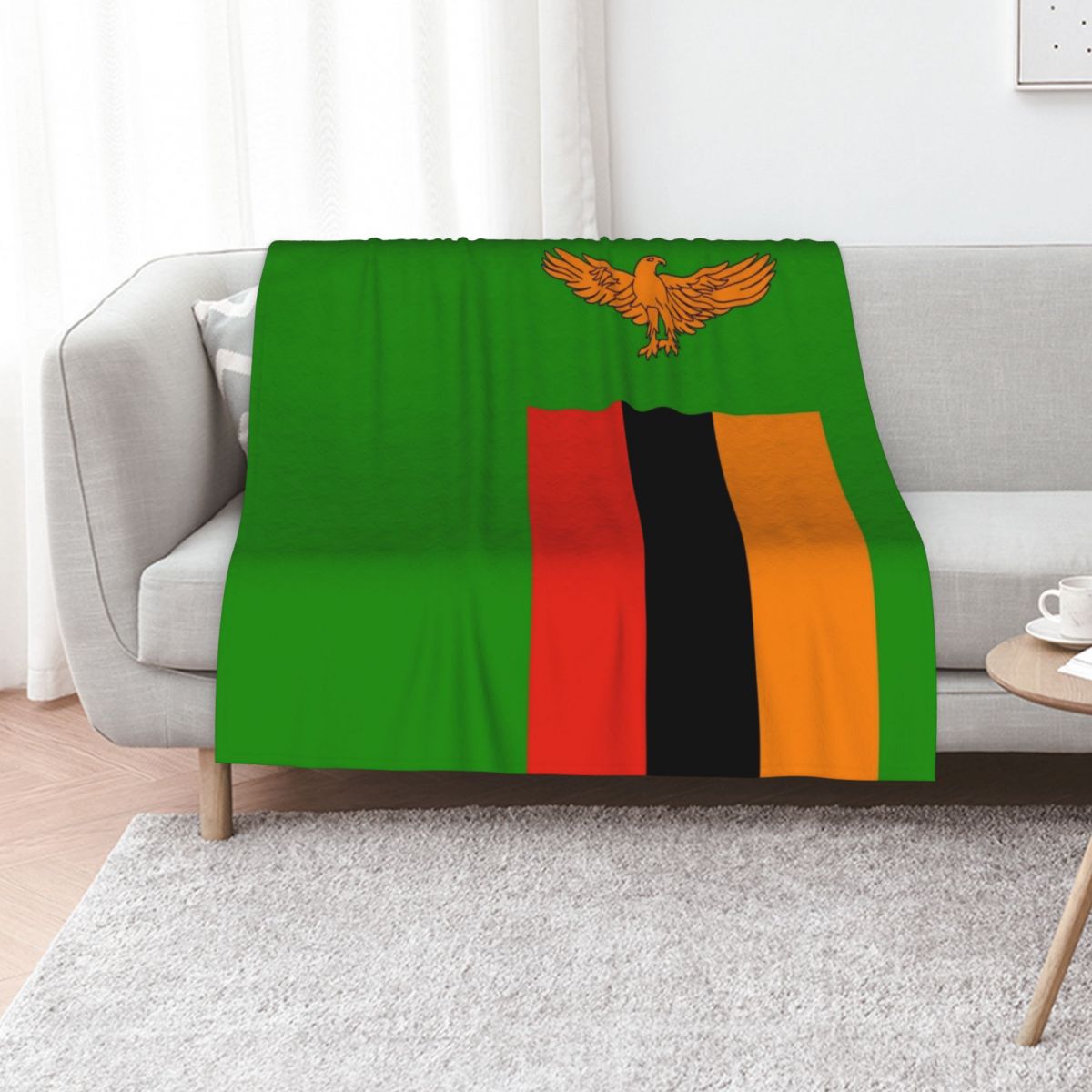 Home Decor Zambia - Cobertor com estampa da bandeira da