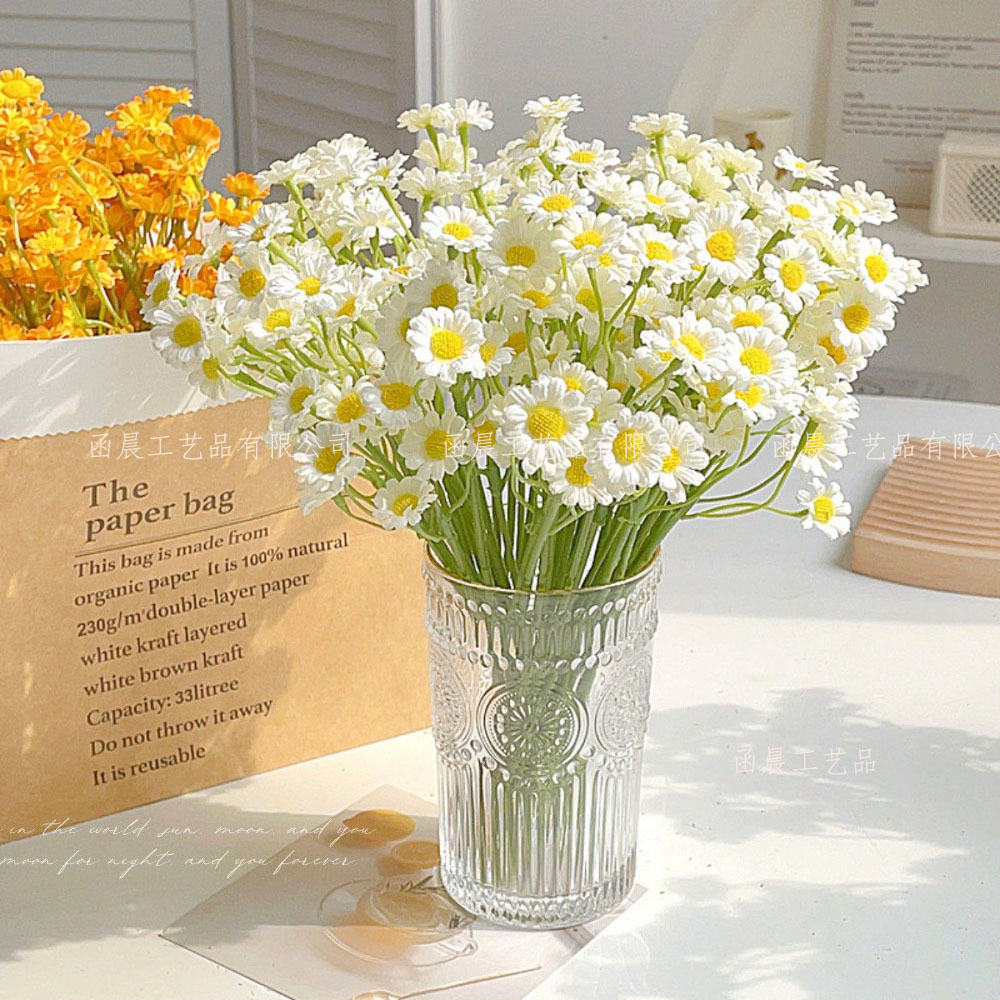 Home Decor Tulip - Flores artificiais de camomila, estilo europeu,