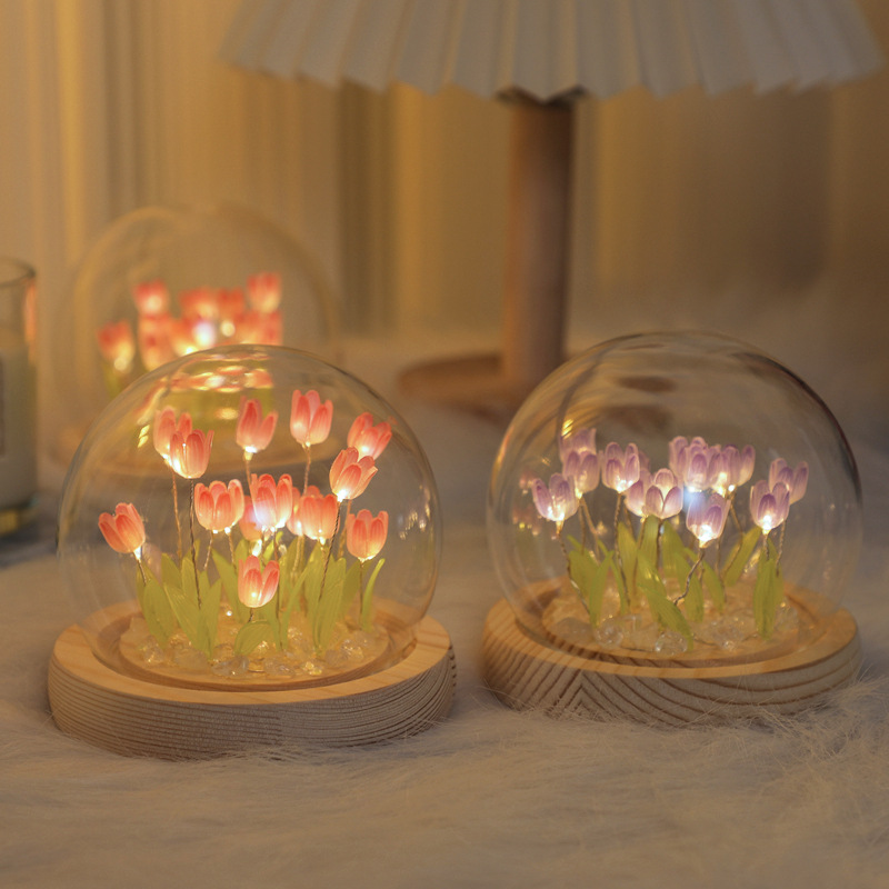 Home Decor Tulip - Handmade Tulip Night Light, Creative Desktop