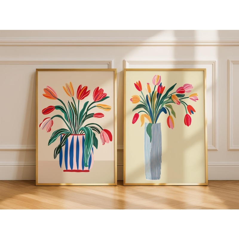 Home Decor Tulip - Arte de Parede em Lona com
