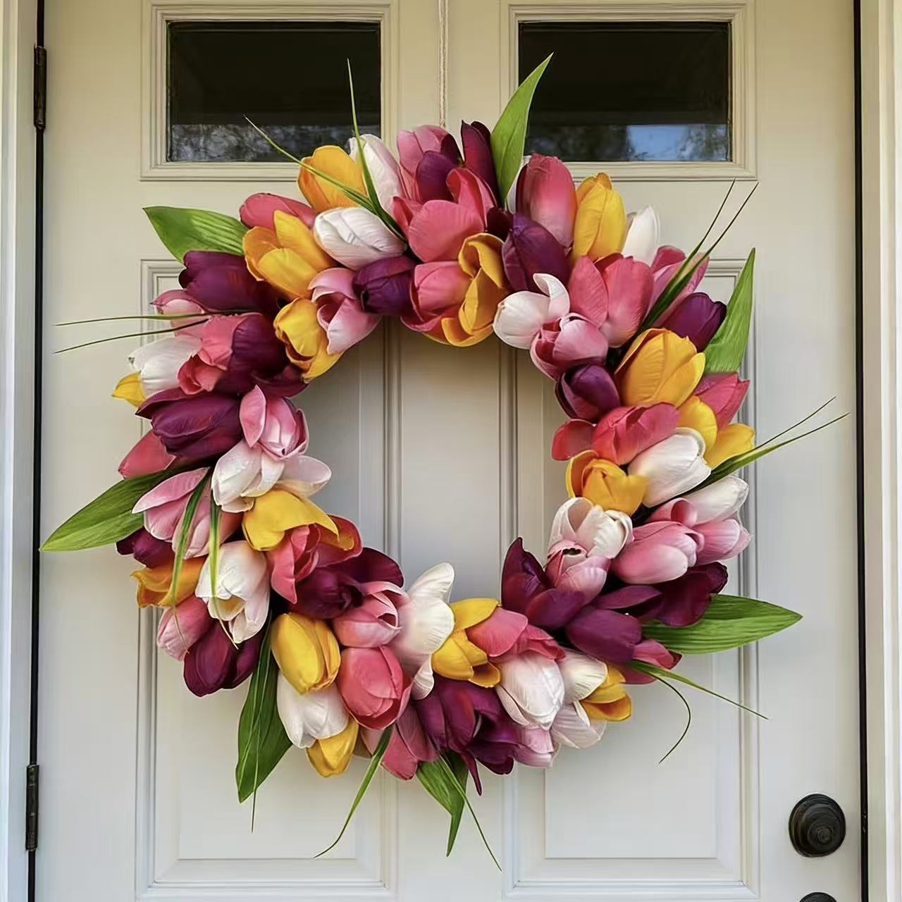 Home Decor Tulip - Pingente de Guirlanda de Tulipas Multicoloridas