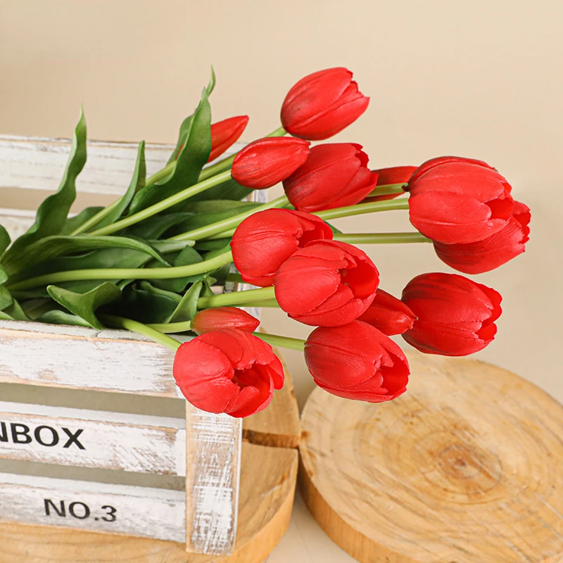 5 cabeça tulipas artificiais c - Home Decor Tulip avaliação e preço