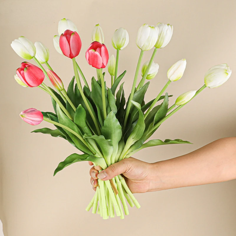 5 cabeça tulipas artificiais c - Home Decor Tulip avaliação e preço