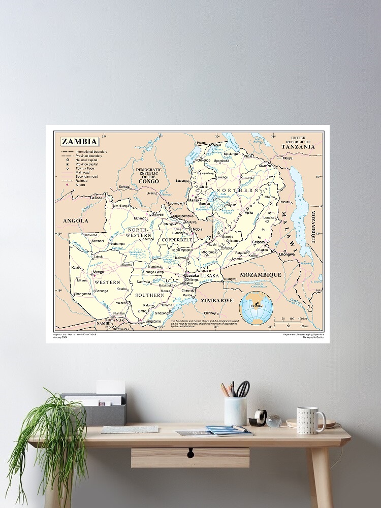 Mapa da Zâmbia, impressão em t - Home Decor Zambia avaliação e preço