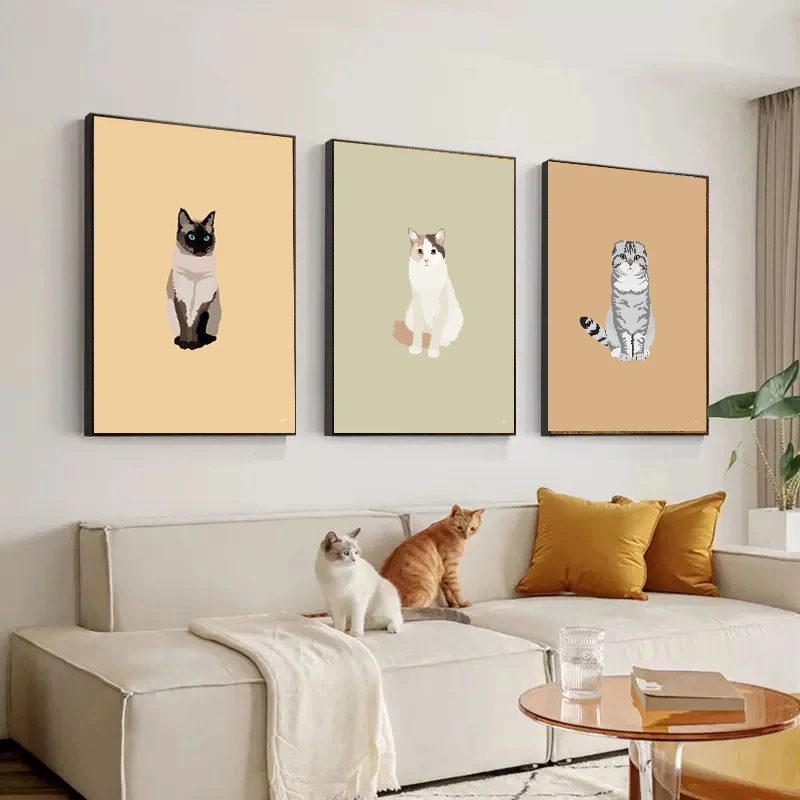 Pôsteres de Gatos Siamêsos, Sp - Home Decor Minimal avaliação e preço