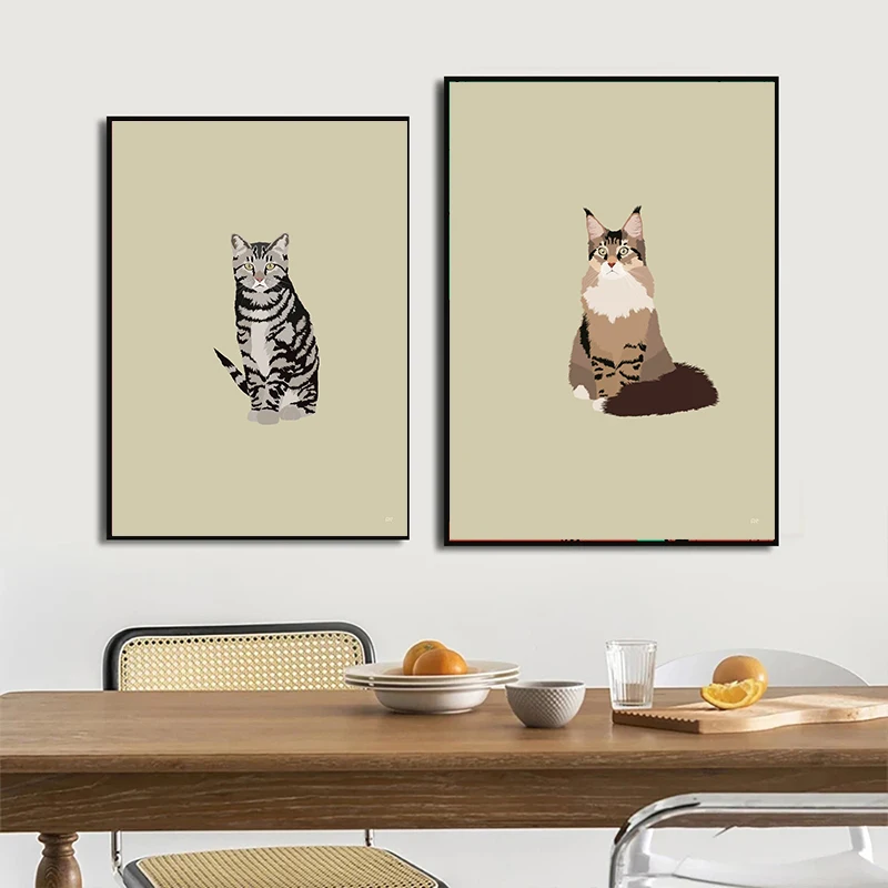Pôsteres de Gatos Siamêsos, Sp - Home Decor Minimal avaliação e preço