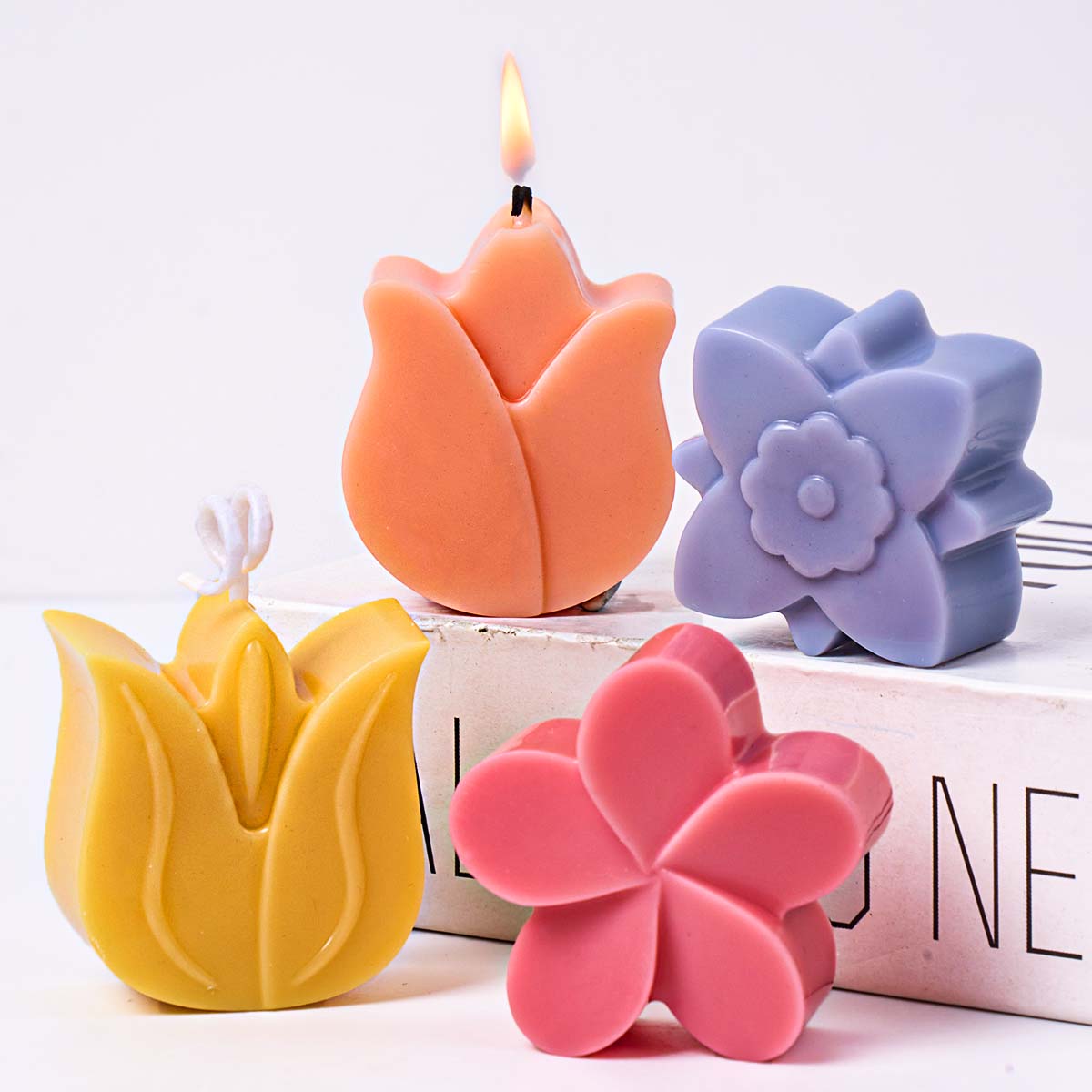 Forma de flor molde de vela de - Home Decor Tulip avaliação e preço