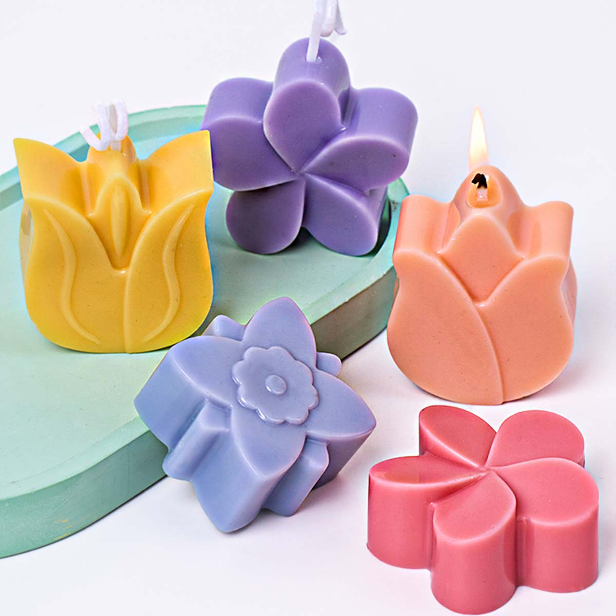 Forma de flor molde de vela de - Home Decor Tulip avaliação e preço