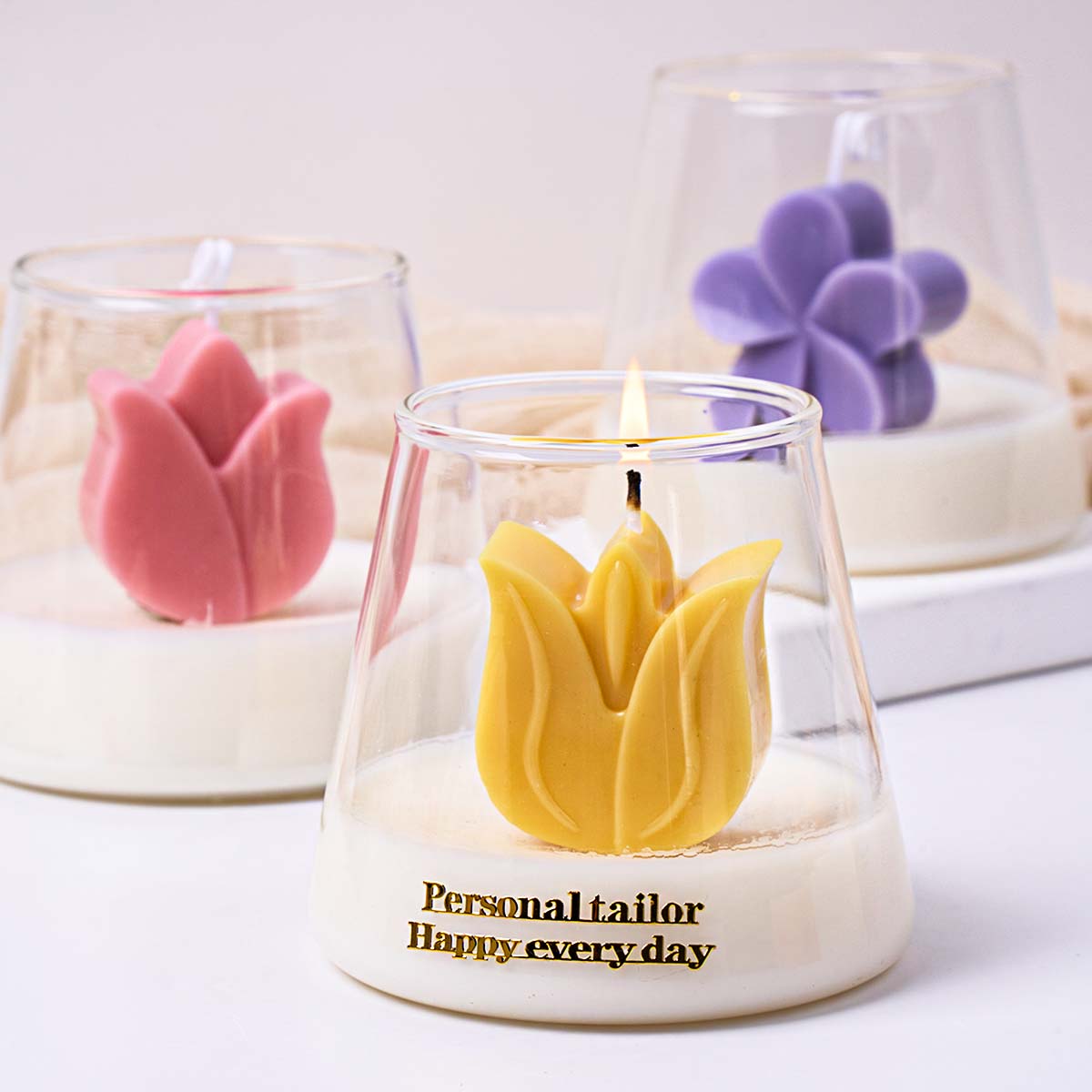 Forma de flor molde de vela de - Home Decor Tulip avaliação e preço