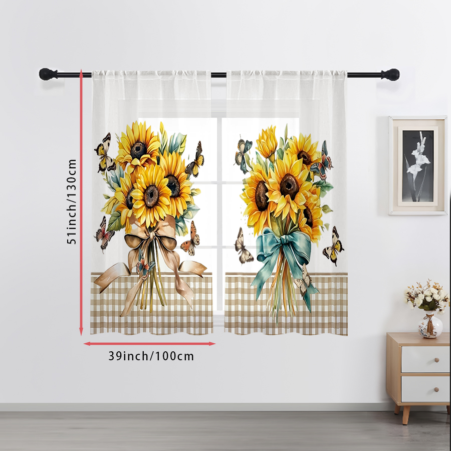 2PCS Cortina Transparente com  - Home Decor Minimal avaliação e preço