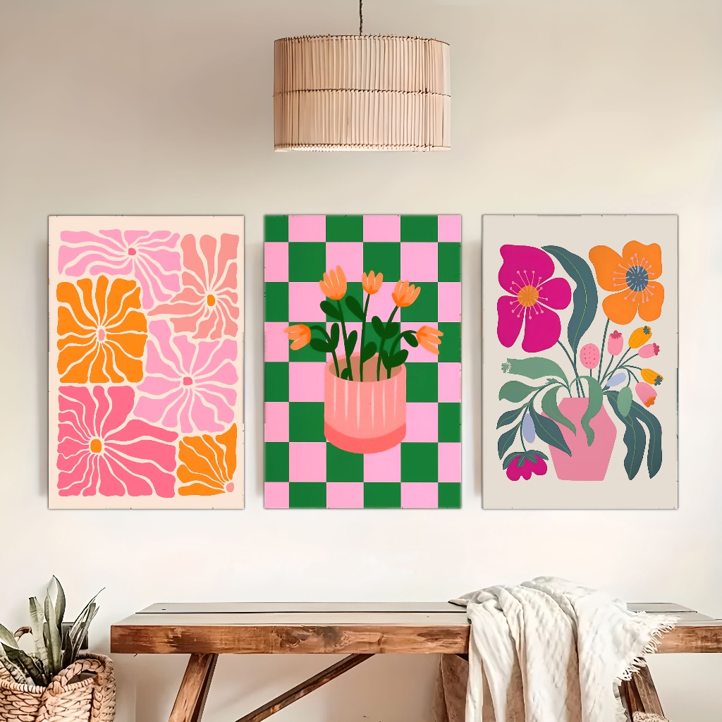 Flores e vasos vibrantes impre - Home Decor Minimal avaliação e preço