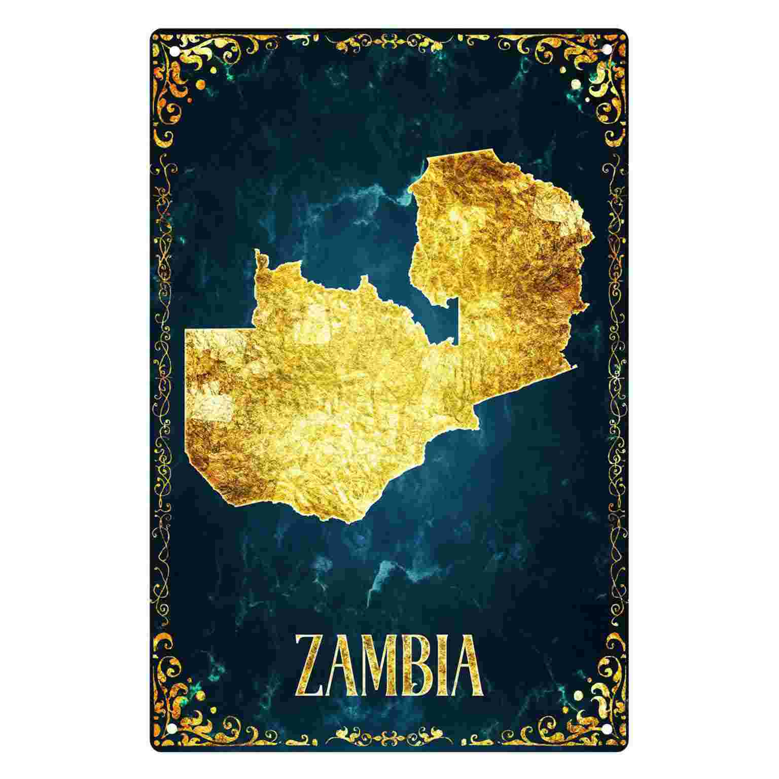 Mapa de Zâmbia em Folha de Our - Home Decor Zambia avaliação e preço