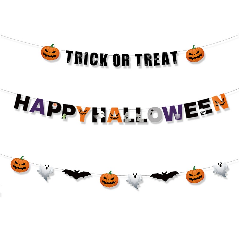 Novo Banner de Halloween com P - Home Decor Garland avaliação e preço