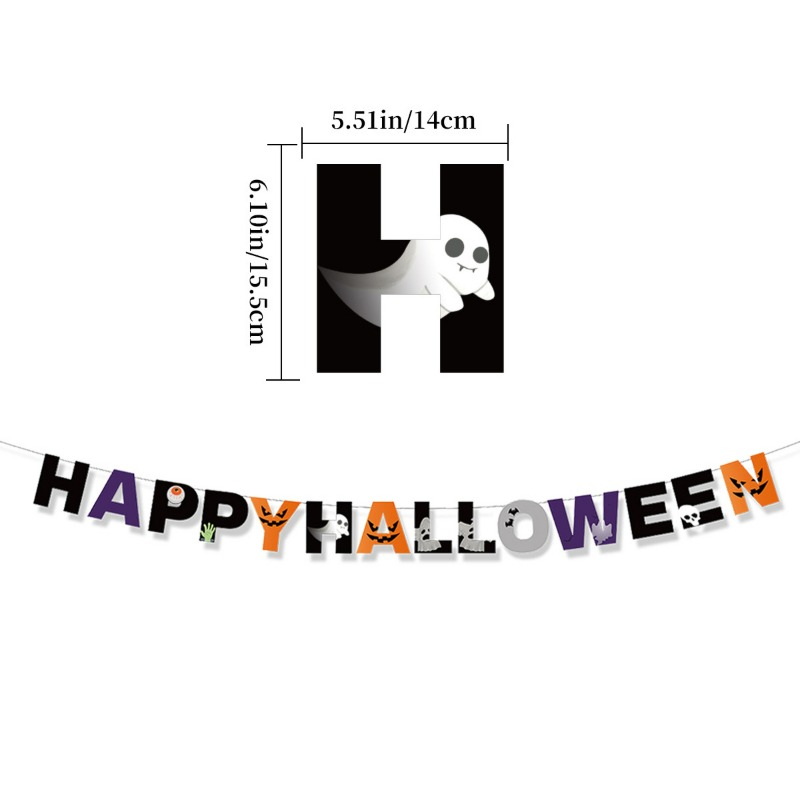 Novo Banner de Halloween com P - Home Decor Garland avaliação e preço