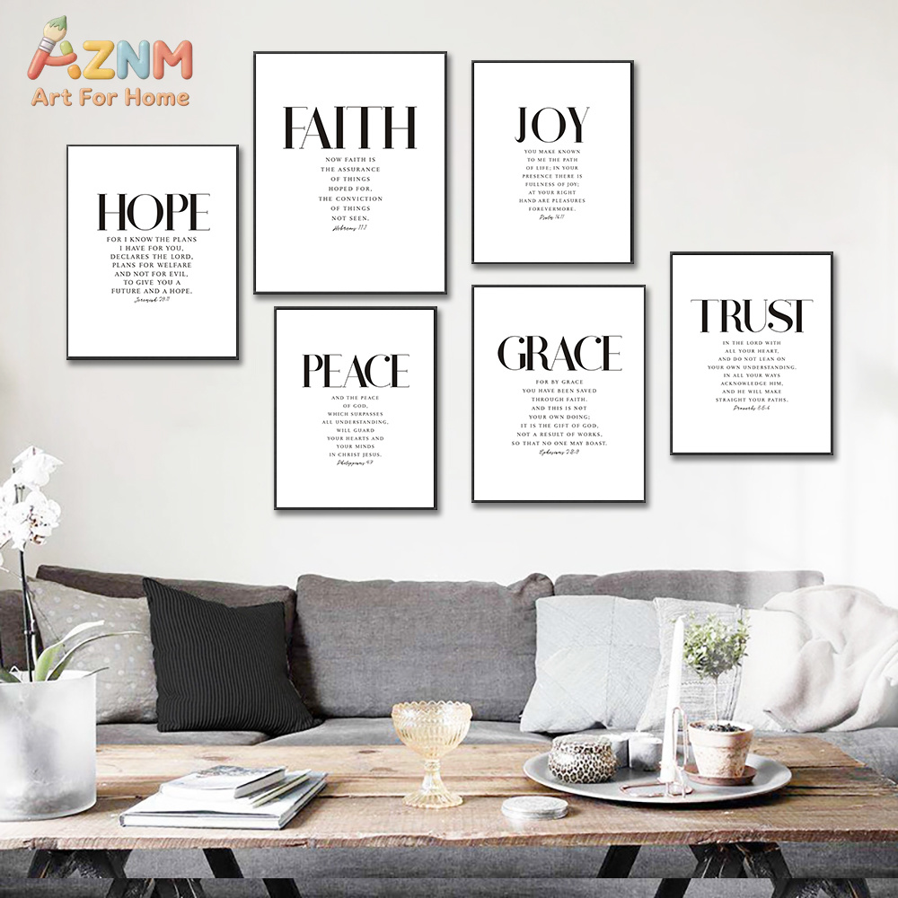 AZNM Fé, Esperança, Alegria, P - Home Decor Minimal avaliação e preço
