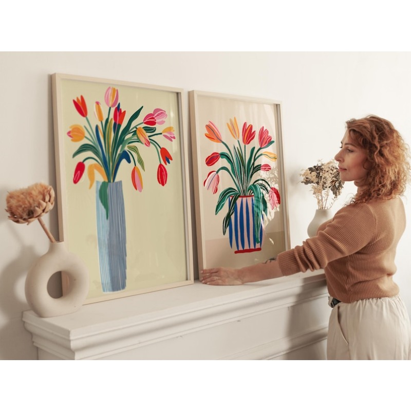 Arte de Parede em Lona com 2 P - Home Decor Tulip avaliação e preço