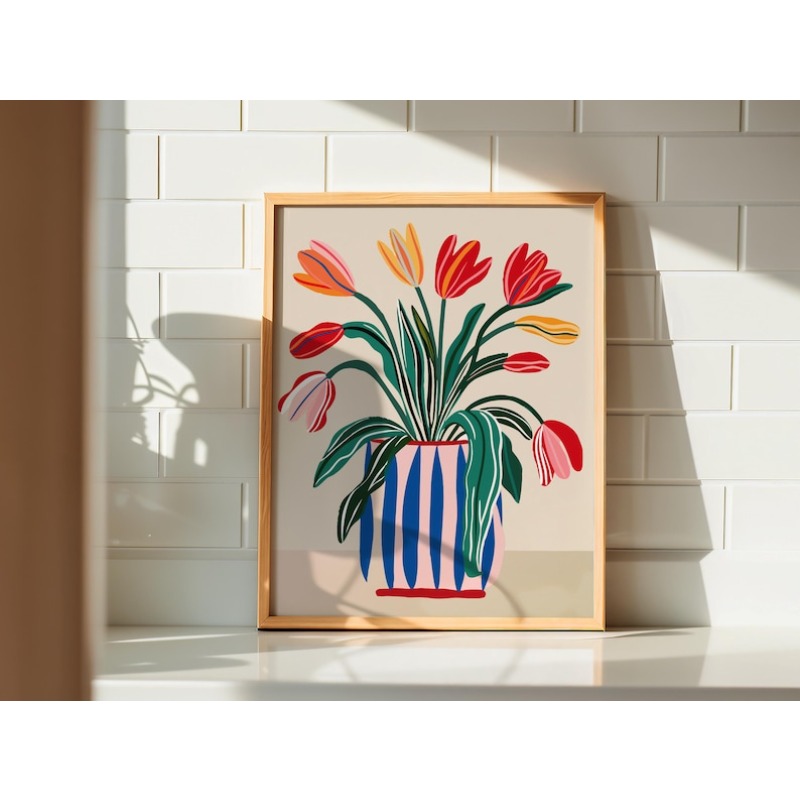 Arte de Parede em Lona com 2 P - Home Decor Tulip avaliação e preço