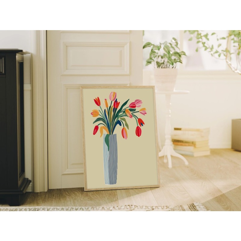 Arte de Parede em Lona com 2 P - Home Decor Tulip avaliação e preço