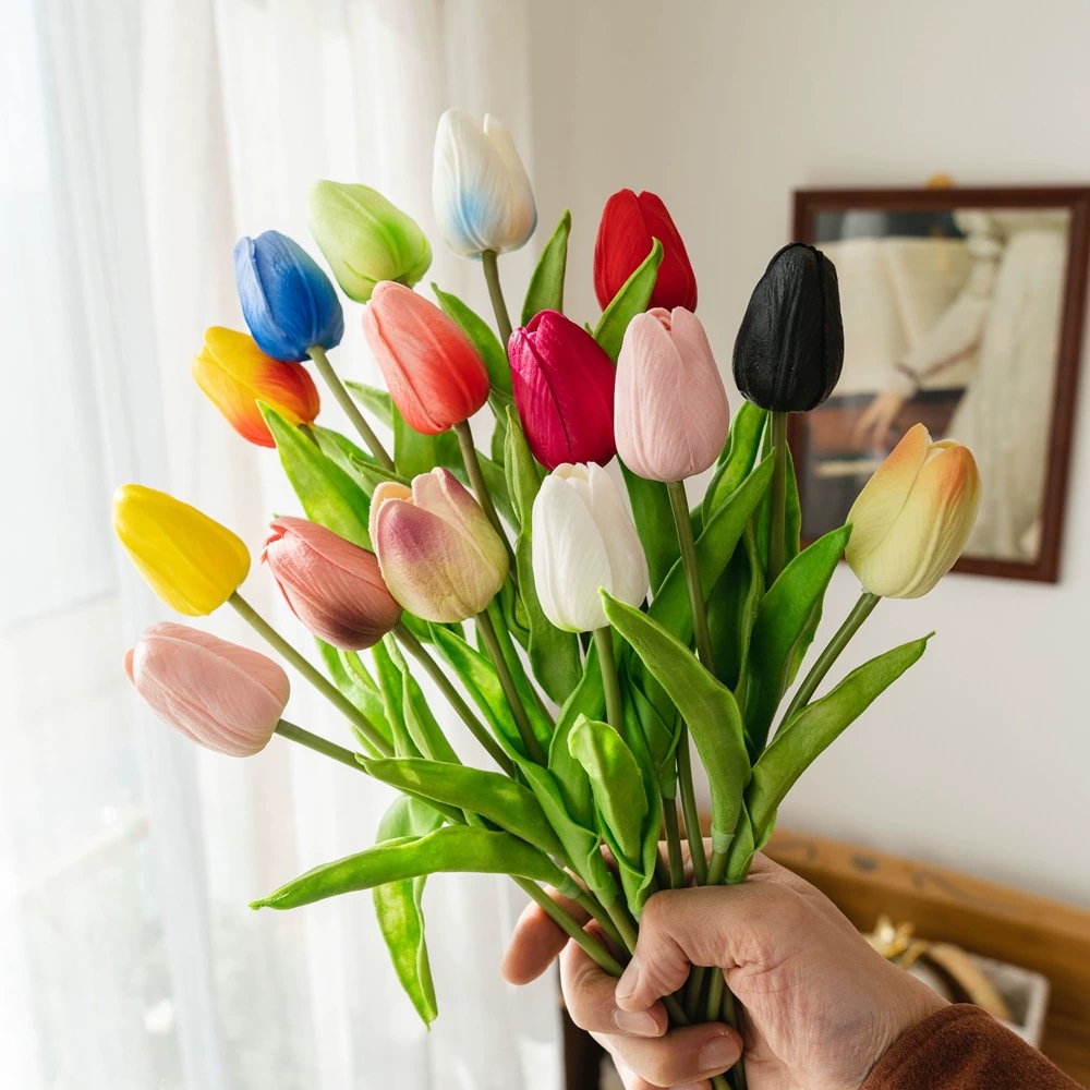34cm real touch tulipas flores - Home Decor Tulip avaliação e preço