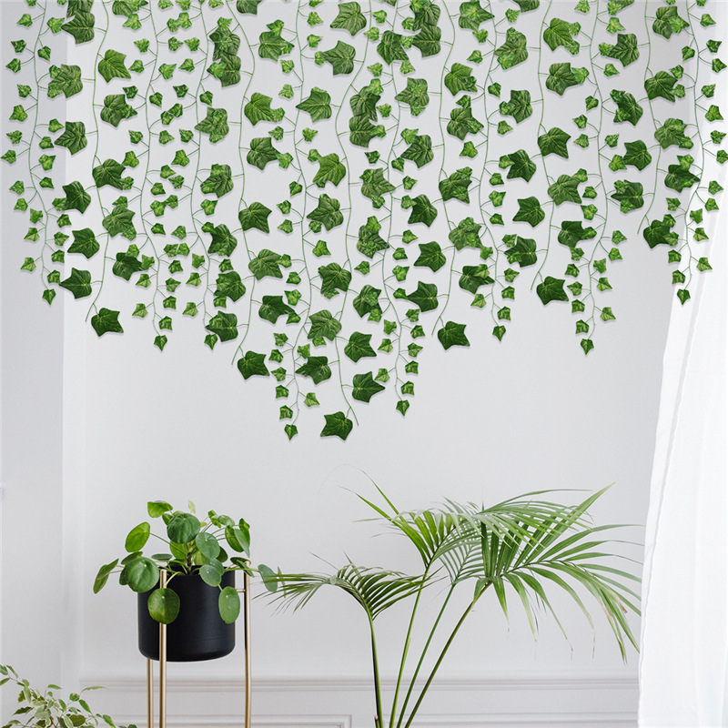 2.2m hera verde folhas falsas  - Home Decor Garland avaliação e preço