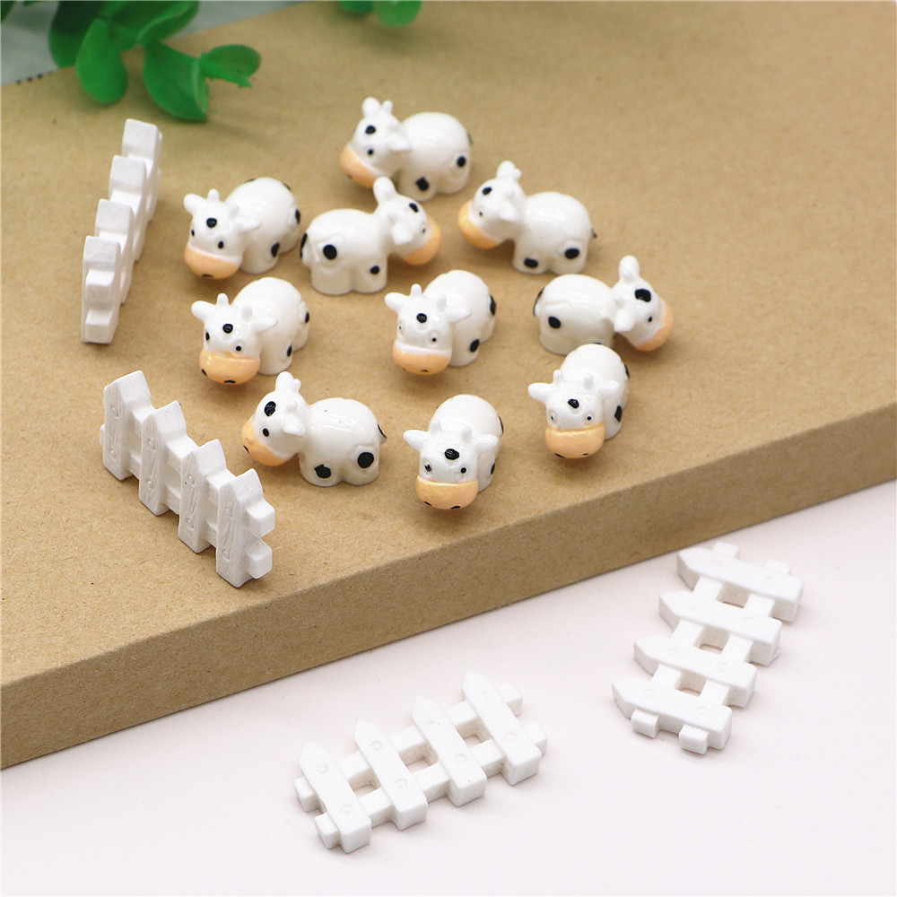 10 pçs kawaii mini resina vaca - Home Decor On Sale avaliação e preço