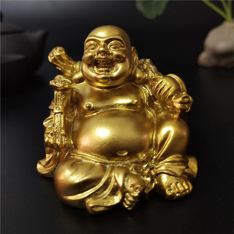 Golden sitting feng shui maitr - Home Decor On Sale avaliação e preço